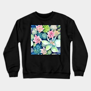 Watercolor succulent pattern Crewneck Sweatshirt